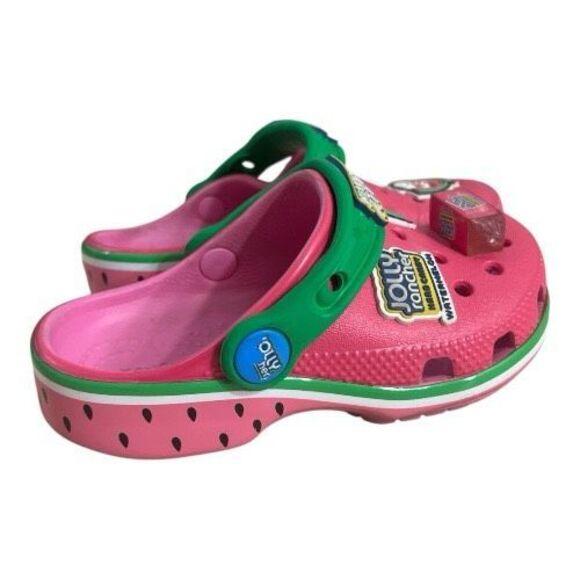 Crocs Jolly Rancher Classic Clog Size C9 Kids Pink Green Watermelon Classic - Picture 11 of 11